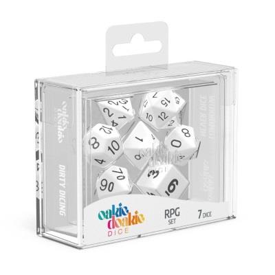 Oakie Doakie Dice Würfel RPG-Set Solid - White (7)