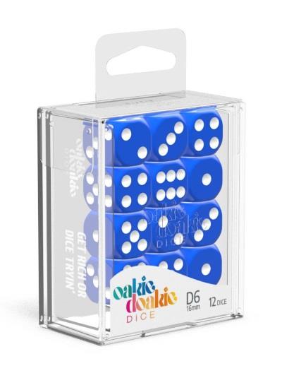 Oakie Doakie Dice W6 Würfel 16 mm Solid - Blau (12)