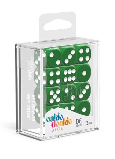 Oakie Doakie Dice W6 Würfel 16 mm Solid - Grün (12)