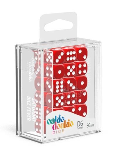 Oakie Doakie Dice W6 Würfel 16 mm Solid - Rot (12)