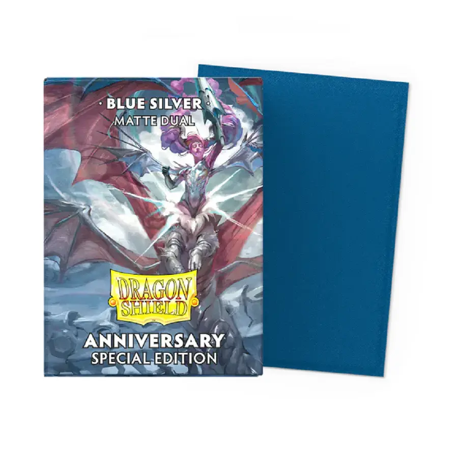 Dragon Shield Dual Matte Sleeves - 25th Special Edition Blue Silver (100): Magic: The Gathering Card Sleeves / Schutzhüllen