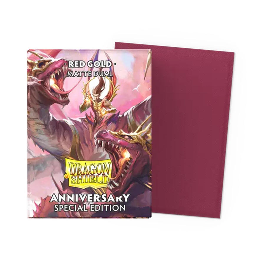 Dragon Shield Dual Matte Sleeves - 25th Special Edition Red Gold (100): Magic: The Gathering Card Sleeves / Schutzhüllen