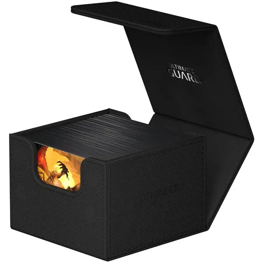 Ultimate Guard SideWinder XenoSkin Monocolor Deck Case 133+ Black: Riftbound Deck Boxen