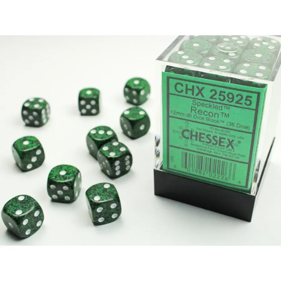 Chessex Speckled 12mm D6 Dice Blocks - Recon (36)