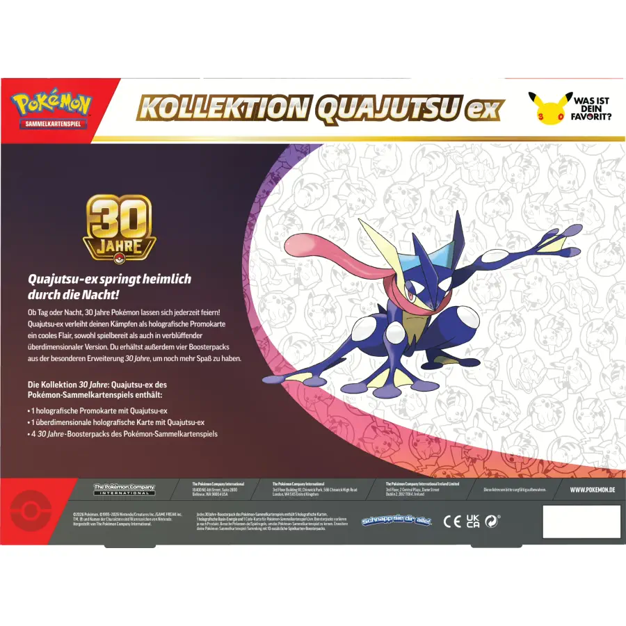 30 Jahre Quajutsu EX Kollektion (DE): Pokemon Pokemon Kollektionen