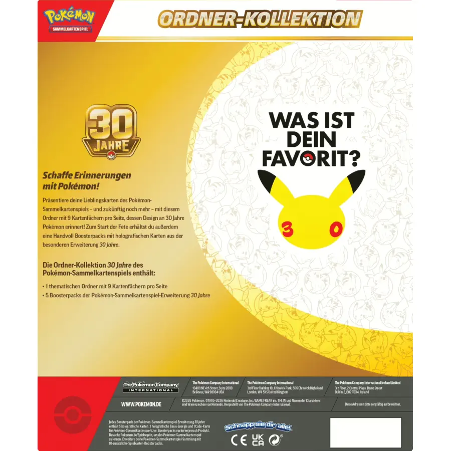 30 Jahre Ordner Kollektion (DE): Pokemon Pokemon Kollektionen