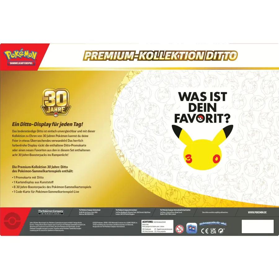 30 Jahre 30C Premium Kollektion - Ditto (DE): Pokemon Pokemon Kollektionen