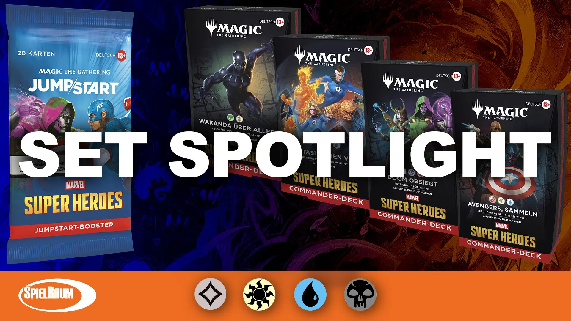 Marvel Super Heroes Commander Karten - Farblos, Weiß, Blau & Schwarz