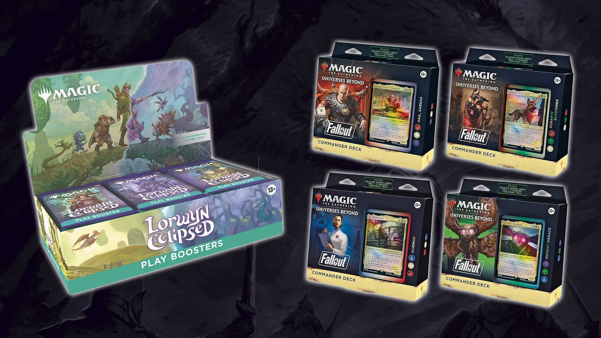 Lorwyn Eclipsed Play Displays und Fallout Commander Decks