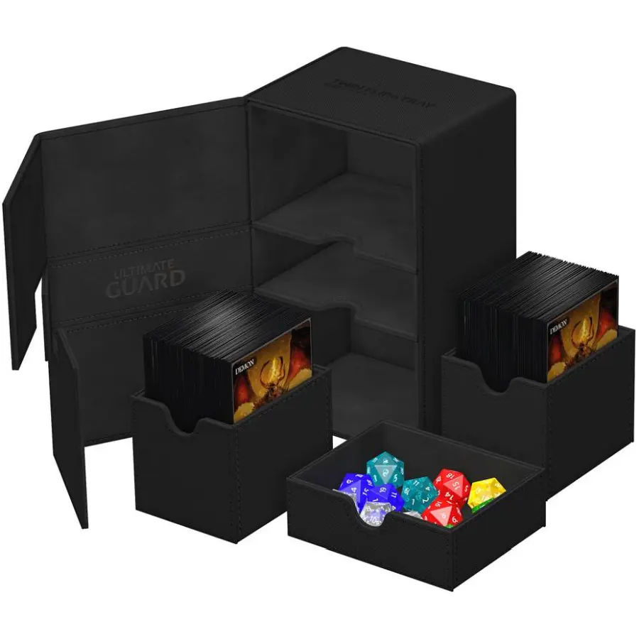 Ultimate Guard Twin Flip'n'Tray XenoSkin Deck Case 160+ Black: Yu-Gi-Oh! Deck Boxen