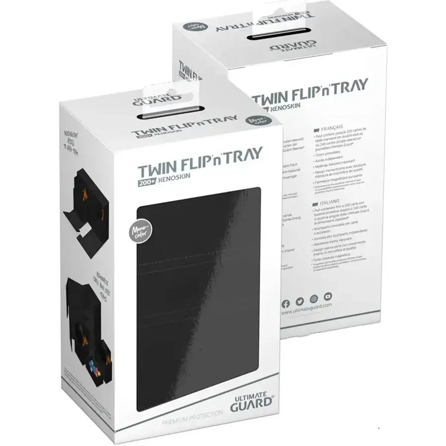 Ultimate Guard Twin Flip'n'Tray XenoSkin Deck Case 200+ Black: Yu-Gi-Oh! Deck Boxen