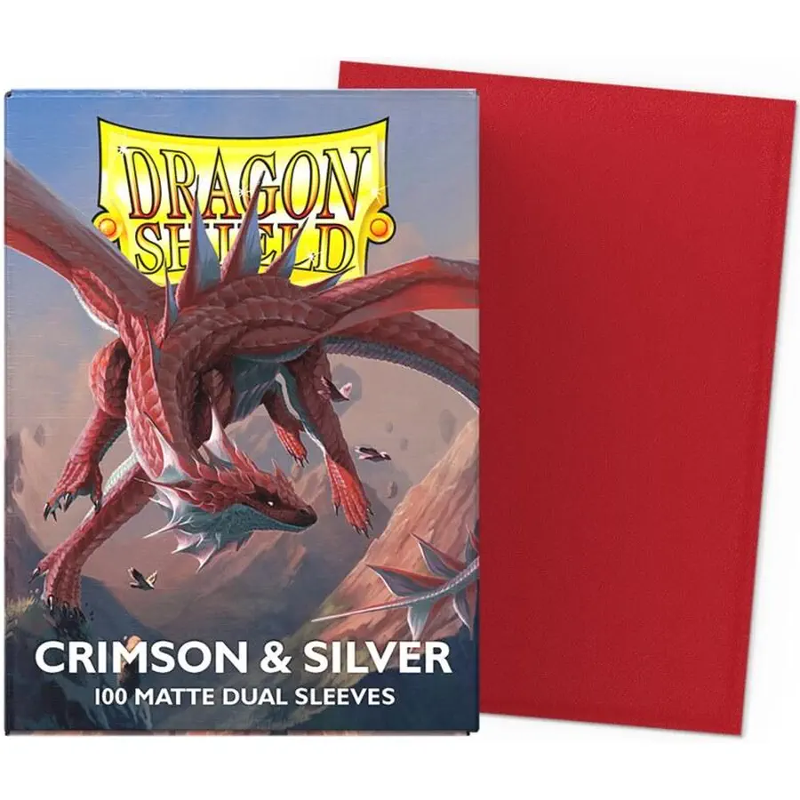 Dragon Shield Matte Dual - Crimson & Silver (100)