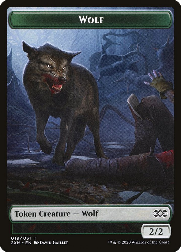 Wolf Token (Black and Green 2/2)