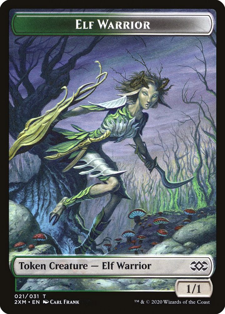 Elf Warrior Token (Green and White 1/1)