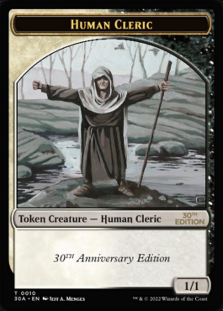Human Cleric Token (White and Black 1/1)