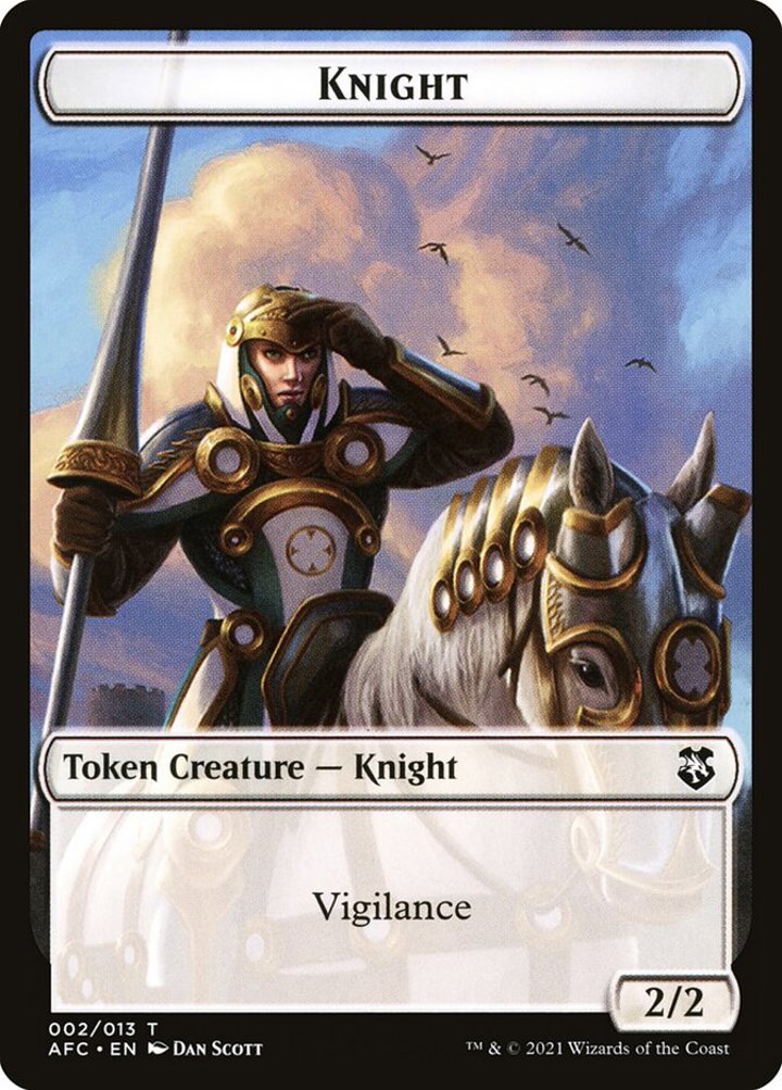 Knight Token (W 2/2) // Saproling Token (G 1/1)