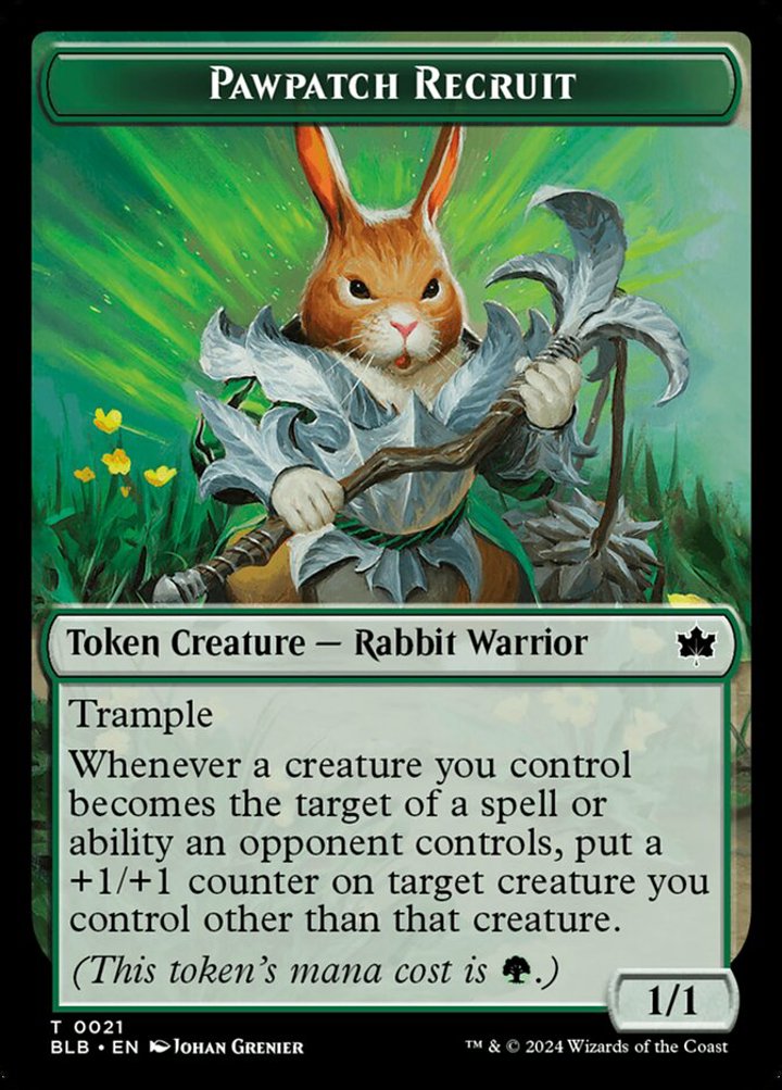 Pawpatch Recruit Token (Green 1/1)