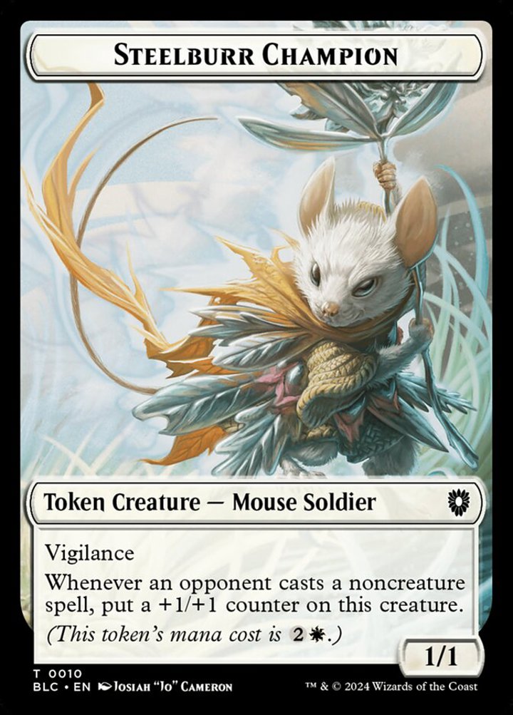 Steelburr Champion Token (W 1/1) // Squid Token (U 1/1)