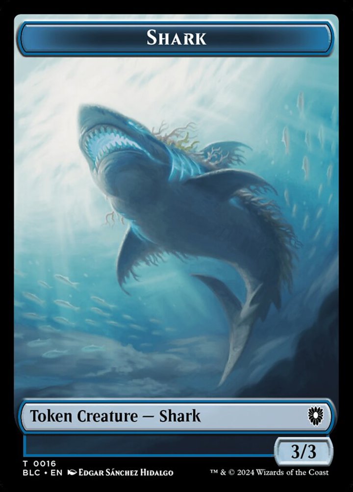Elemental Token (W 4/4) // Shark Token (U 3/3)