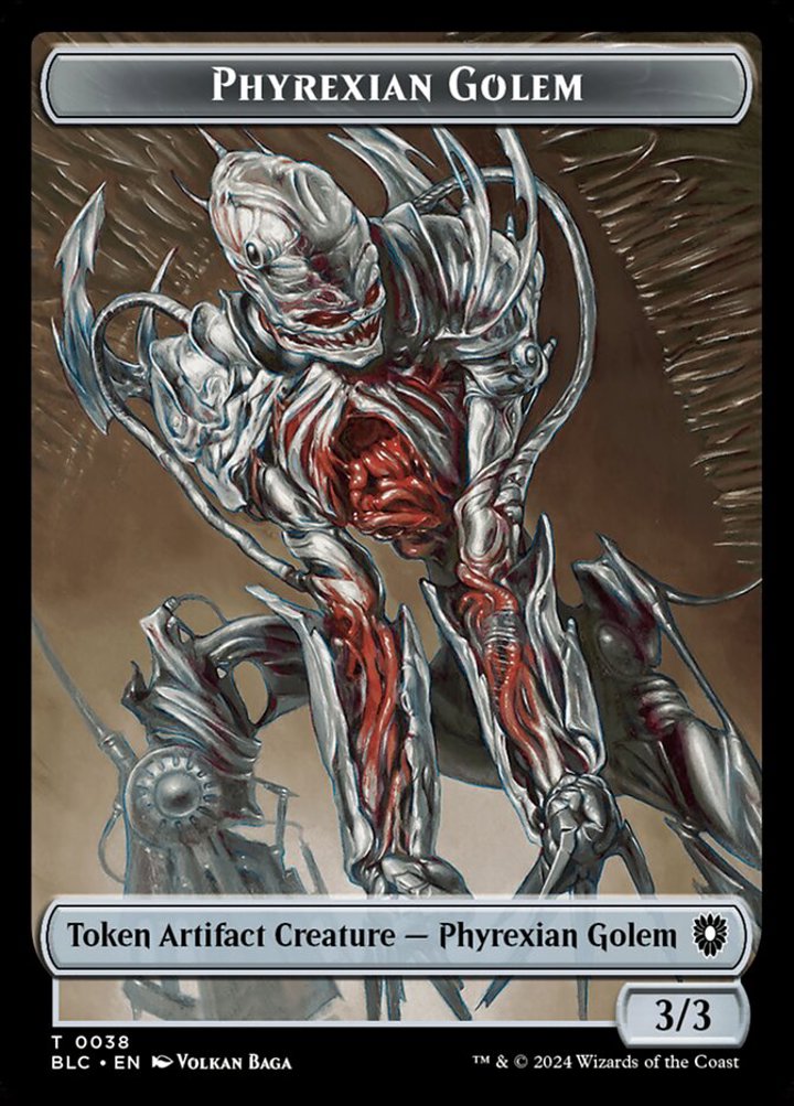Phyrexian Golem Token (A 3/3) // Faerie Token (U 1/1)