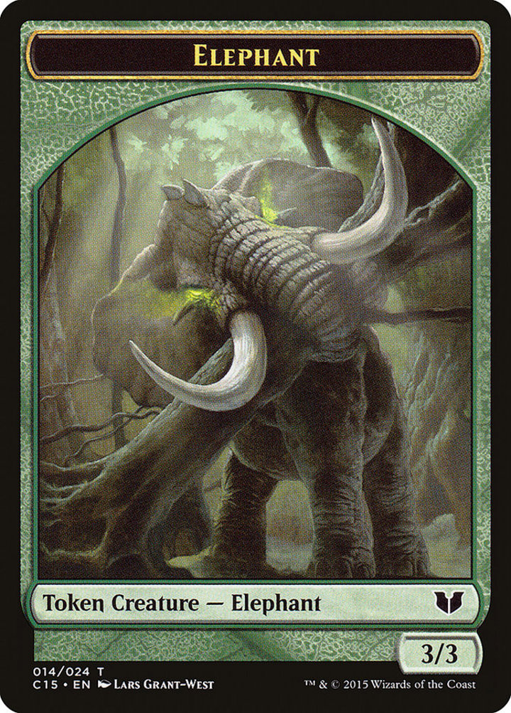 Zombie Token (B 2/2) // Elephant Token (G 3/3)