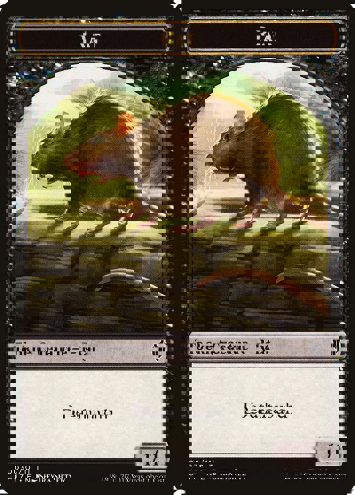 Cat Token (W 2/2) / Rat Token (B 1/1 Deathtouch)
