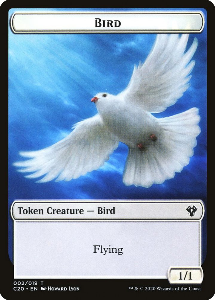 Dinosaur Cat Token (RW 2/2) // Bird Token (W 1/1)