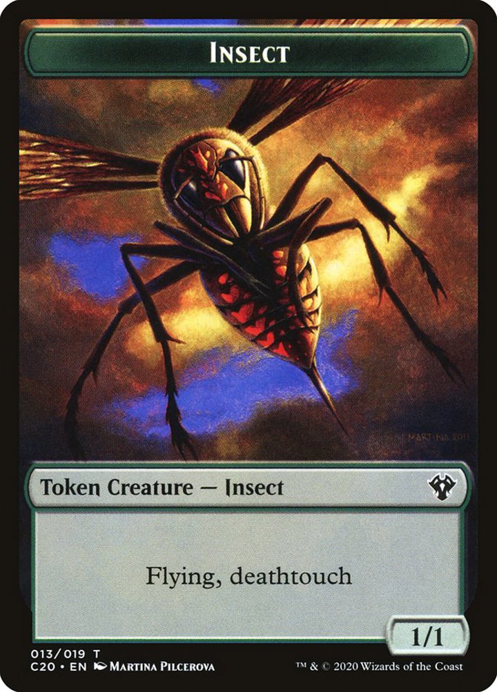 Insect Token (G 1/1 Flying, Deathtouch) // Spirit Token (W 1/1)
