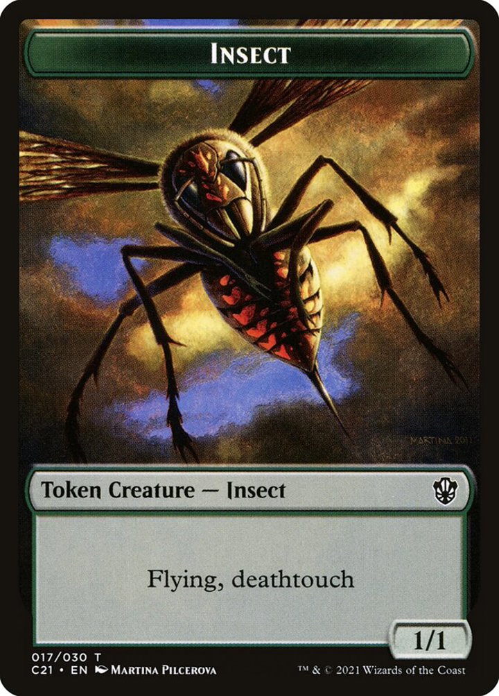 Insect Token (G 1/1 Flying, Deathtouch) // Beast Token (G 4/4)