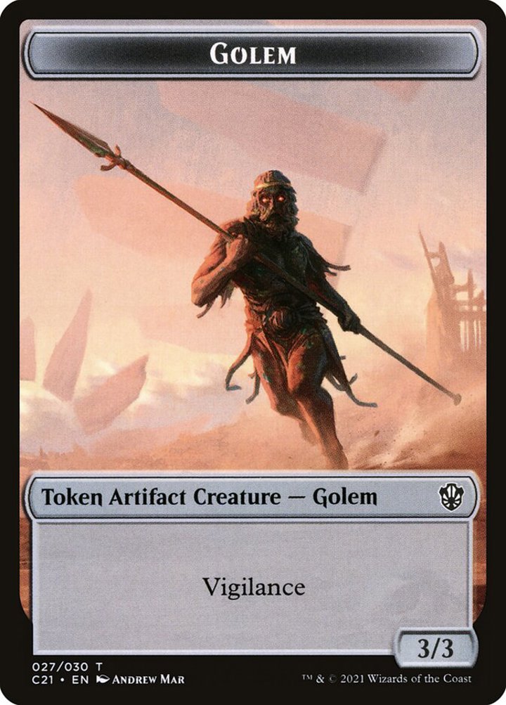Golem Token (A 3/3 Vigilance) // Thopter Token (A 1/1)