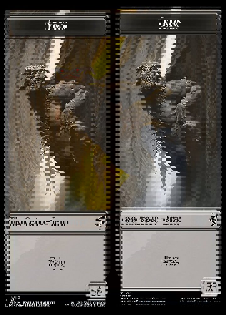 Demon Token (B 5/5) // Elemental Token (R 3/1 Haste)