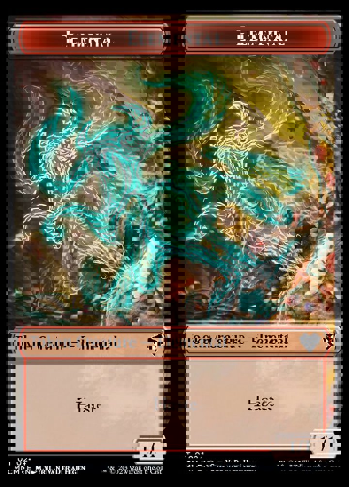 Cat Token (W 1/1) // Elemental Token (R 1/1 Haste)