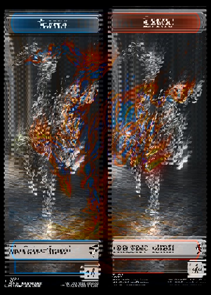 Spirit Token (W 1/1) // Elemental Token (UR 4/4)