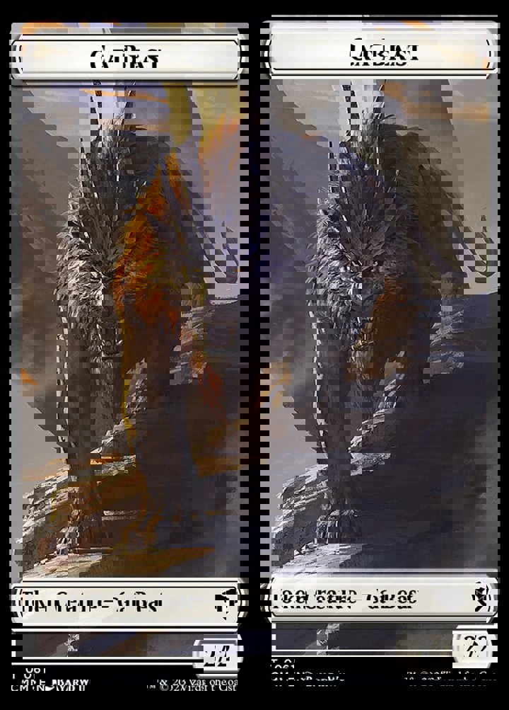 Cat Beast Token (W 2/2) // Cleric Token (W 2/1)
