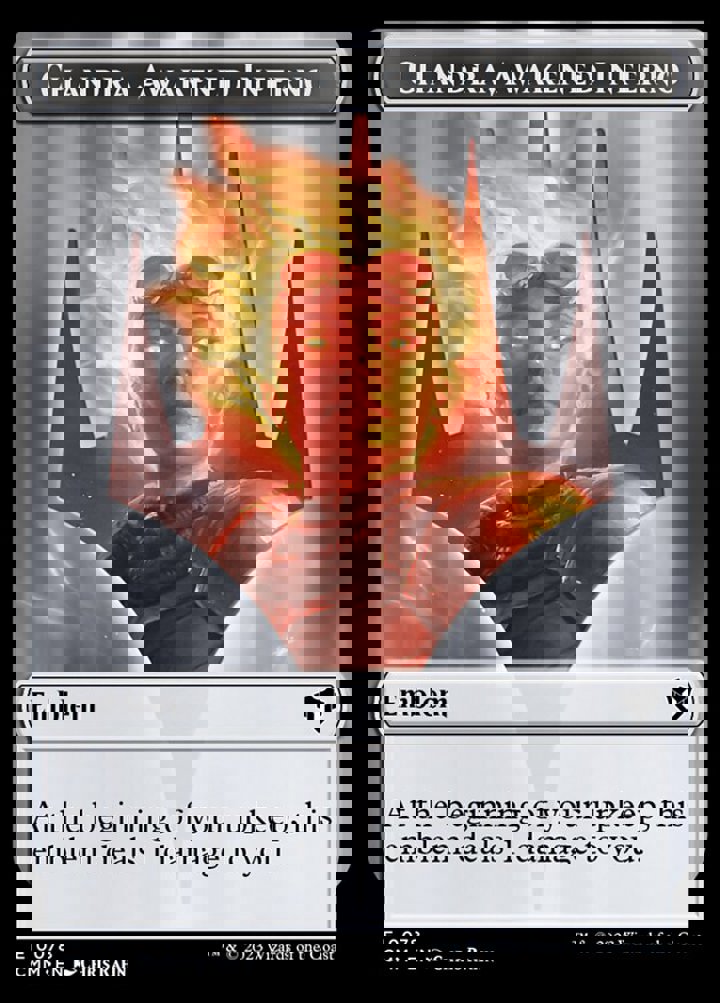Chandra, Awakened Inferno Emblem // Wizard Token (R 1/1)