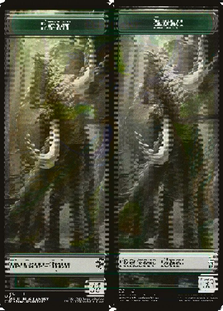 Soldier Token (W 1/1) // Elephant Token (G 3/3)