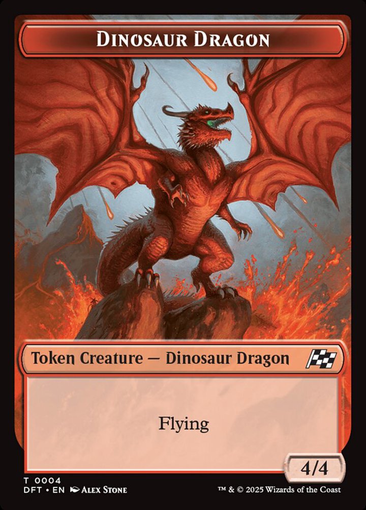 Dinosaur Dragon Token (R 4/4) // Treasure Token