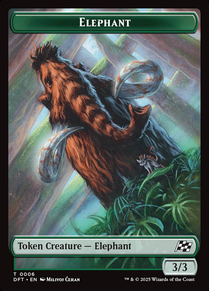 Zombie Token (B 2/2) // Elephant Token (G 3/3)