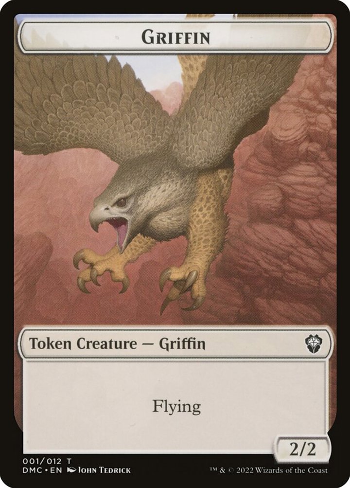 Zombie Knight Token (B 2/2 Menace) // Griffin Token (W 2/2)