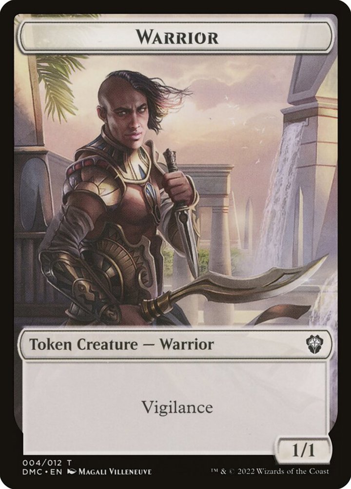 Warrior Token (W 1/1 Vigilance) // Zombie Knight Token (B 2/2 Menace)