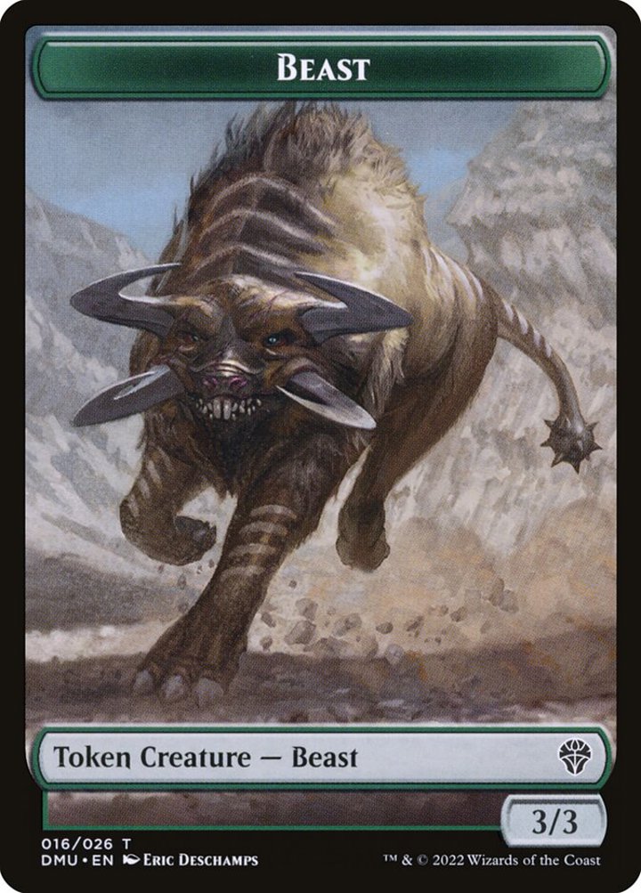 Beast Token (G 3/3) // Kavu Token (Gold 3/3)