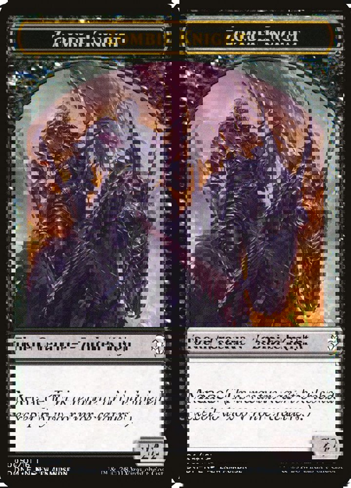 Zombie Knight Token (Black 2/2)