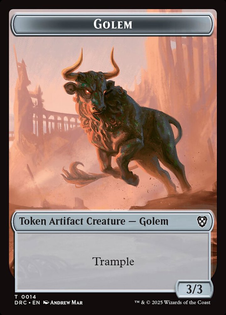 Thopter Token (A 1/1) // Golem Token (A 3/3 Trample)