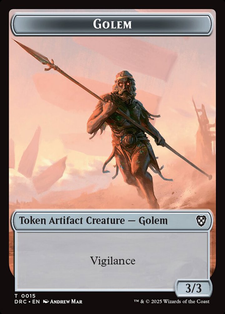 Thopter Token (A 1/1) // Golem Token (A 3/3 Vigilance)