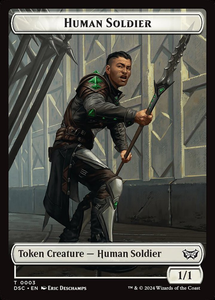Human Soldier Token (W 1/1) // Scarecrow Token (A 4/4)