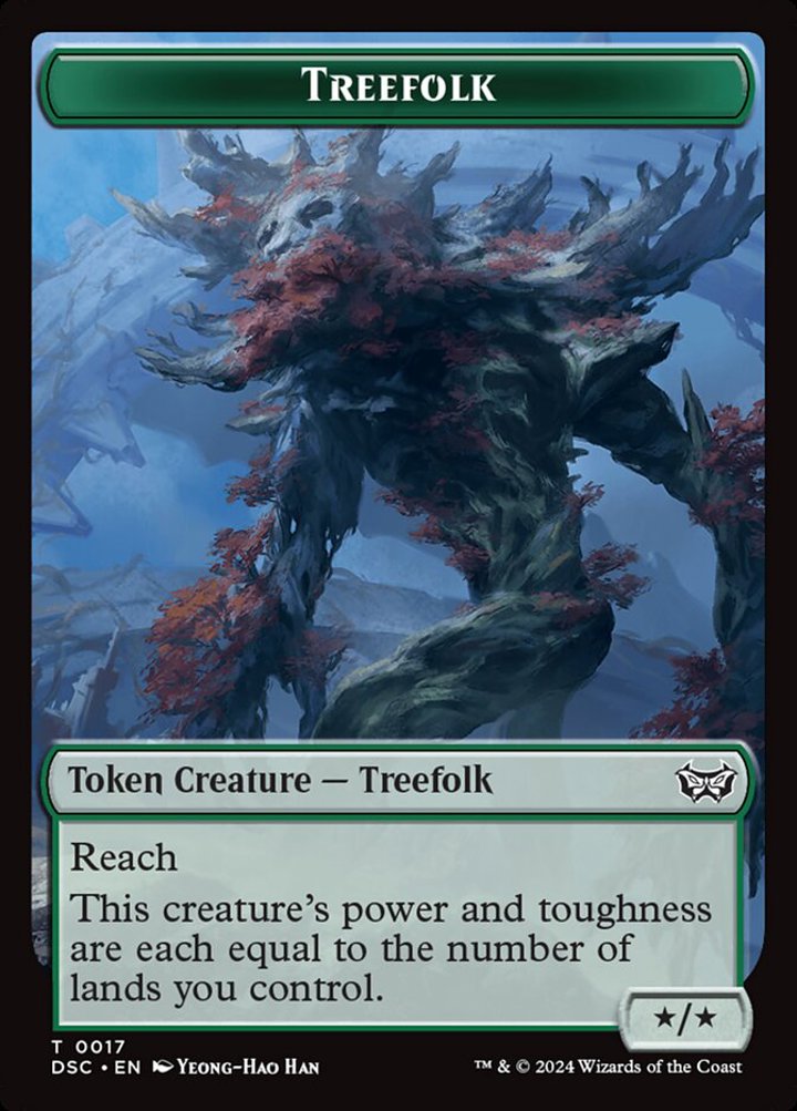 Treefolk Token (G */* Reach) // Spider Token (G 1/2)