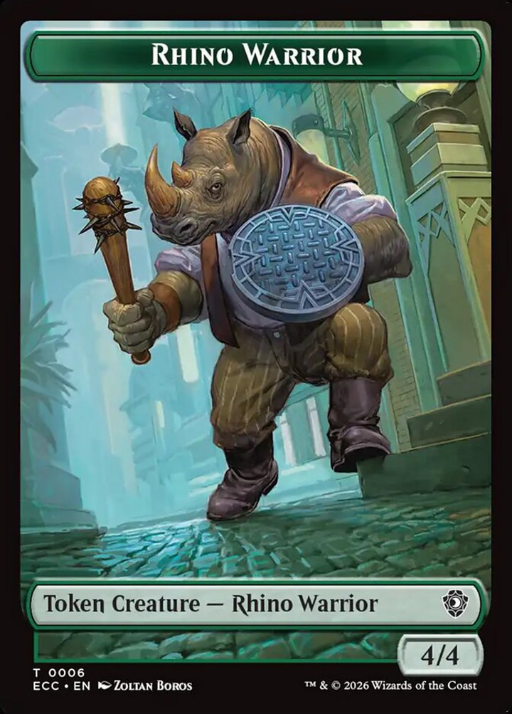 Rhino Warrior Token (G 4/4) // Elemental Token (RG 5/5)
