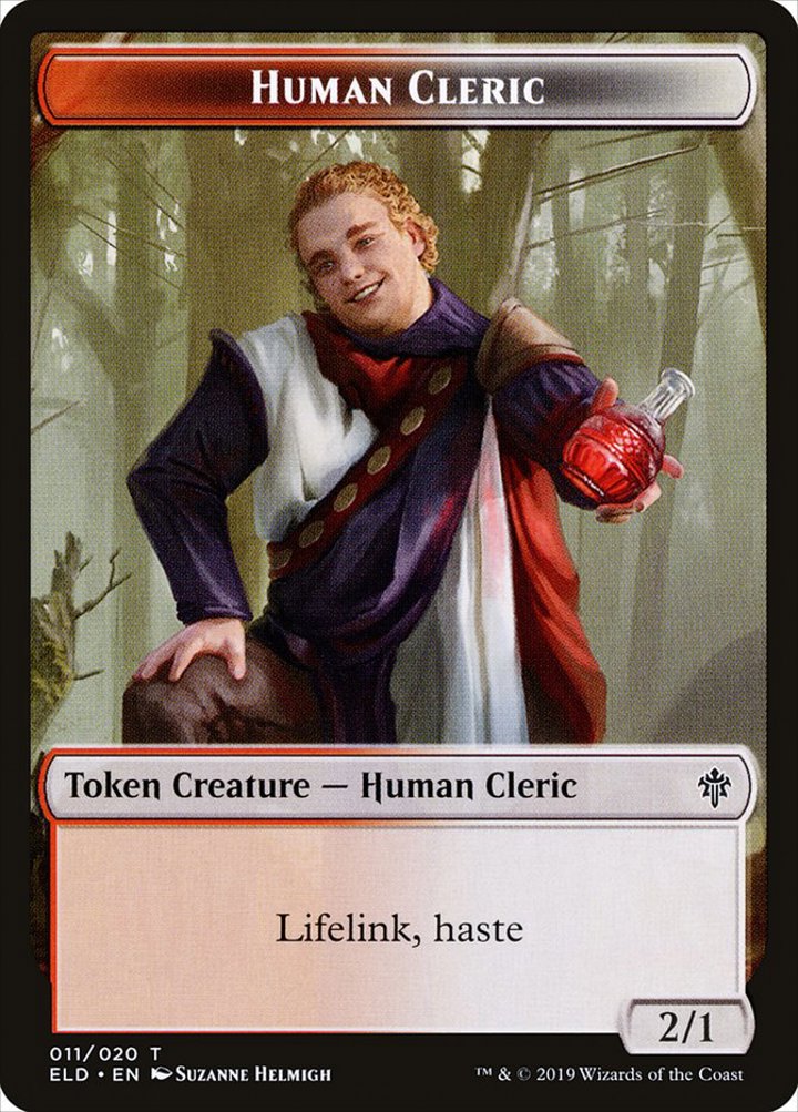 Human Cleric Token (Red and White 2/1)