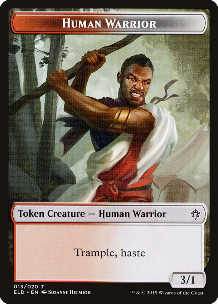 Human Warrior Token (Red and White 3/1)