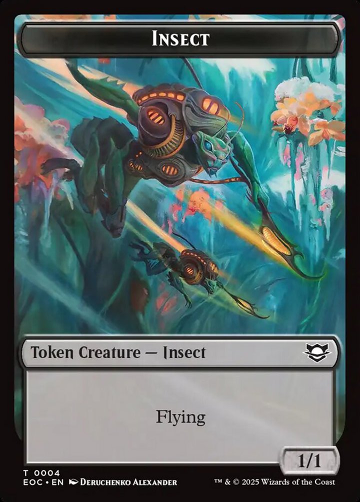 Insect Token (B 1/1 Flying) // Beast Token (G 3/3)